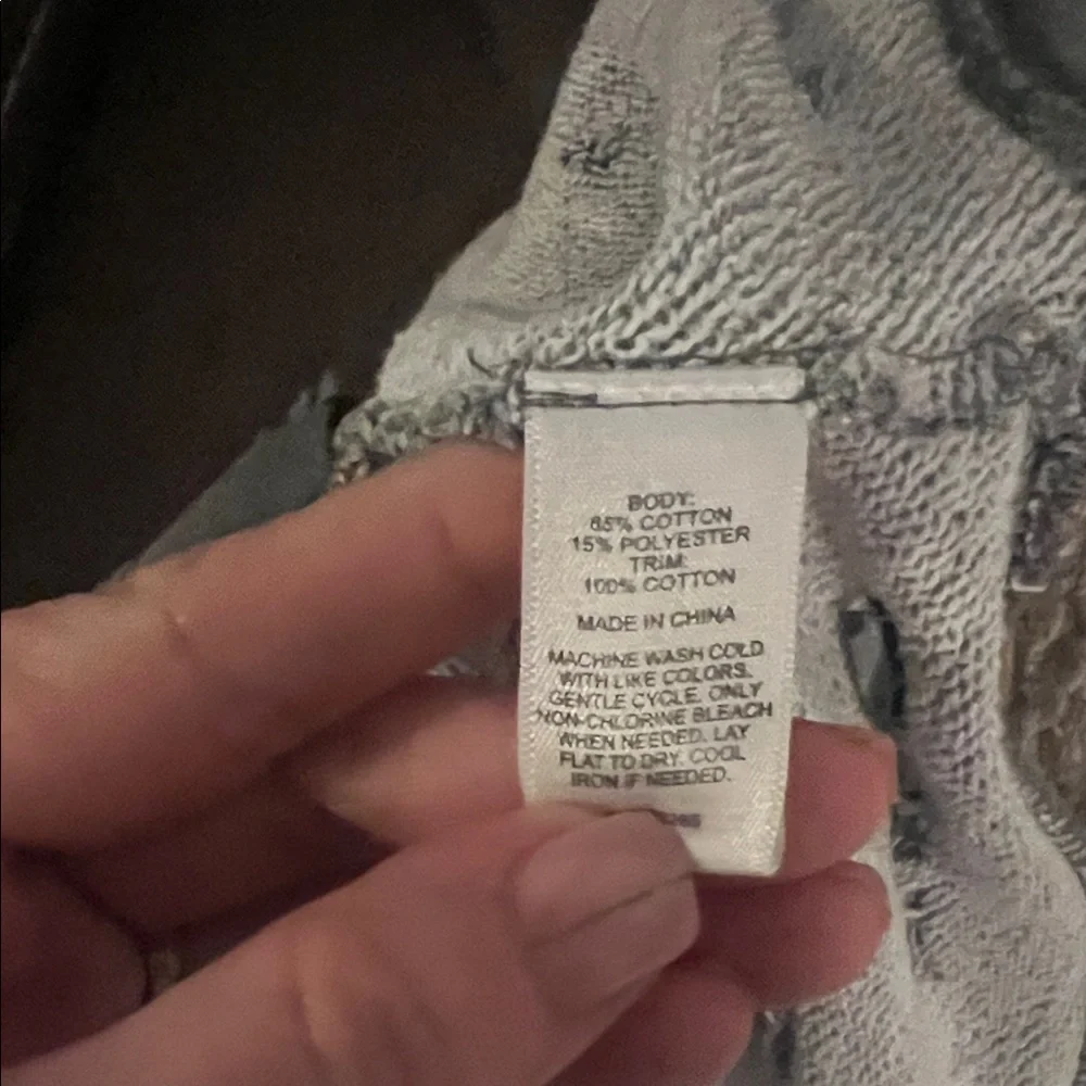 Express Gray Distressed Sweatshirt - Picture 6 of 6